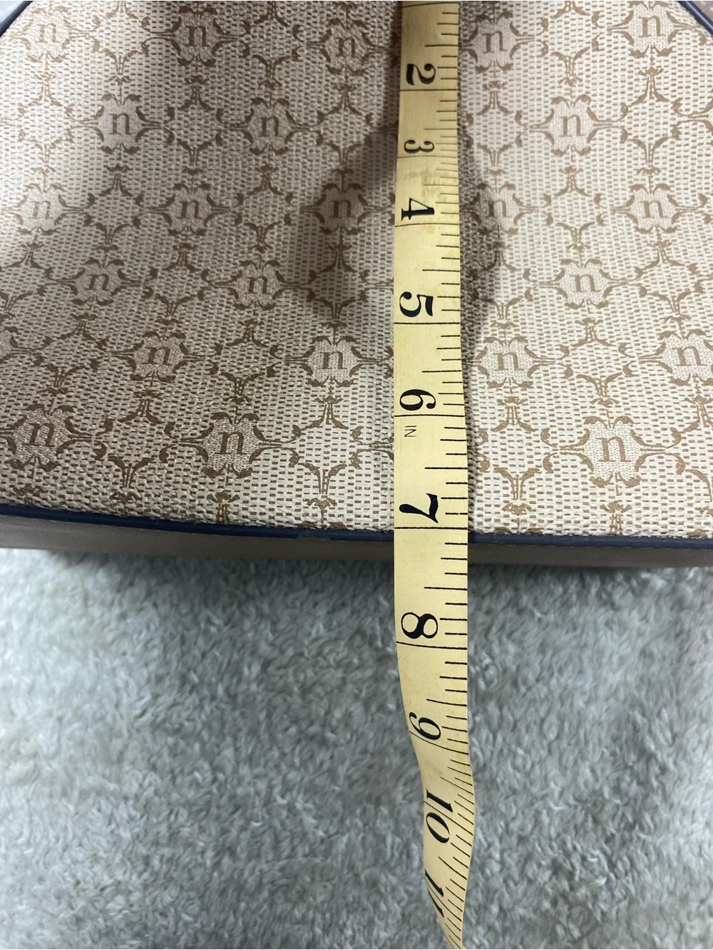 NWTNanette Lepore Neutral Monogram Dome Crossbody with Gold Hardware